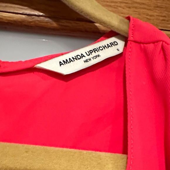 Amanda Uprichard Bright Pink V-Neck Puff Sleeve Mini Dress - Picture 2 of 7